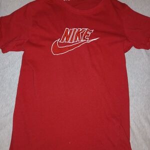 Nike Red Short Sleeve Tee with Embroidered Swoosh